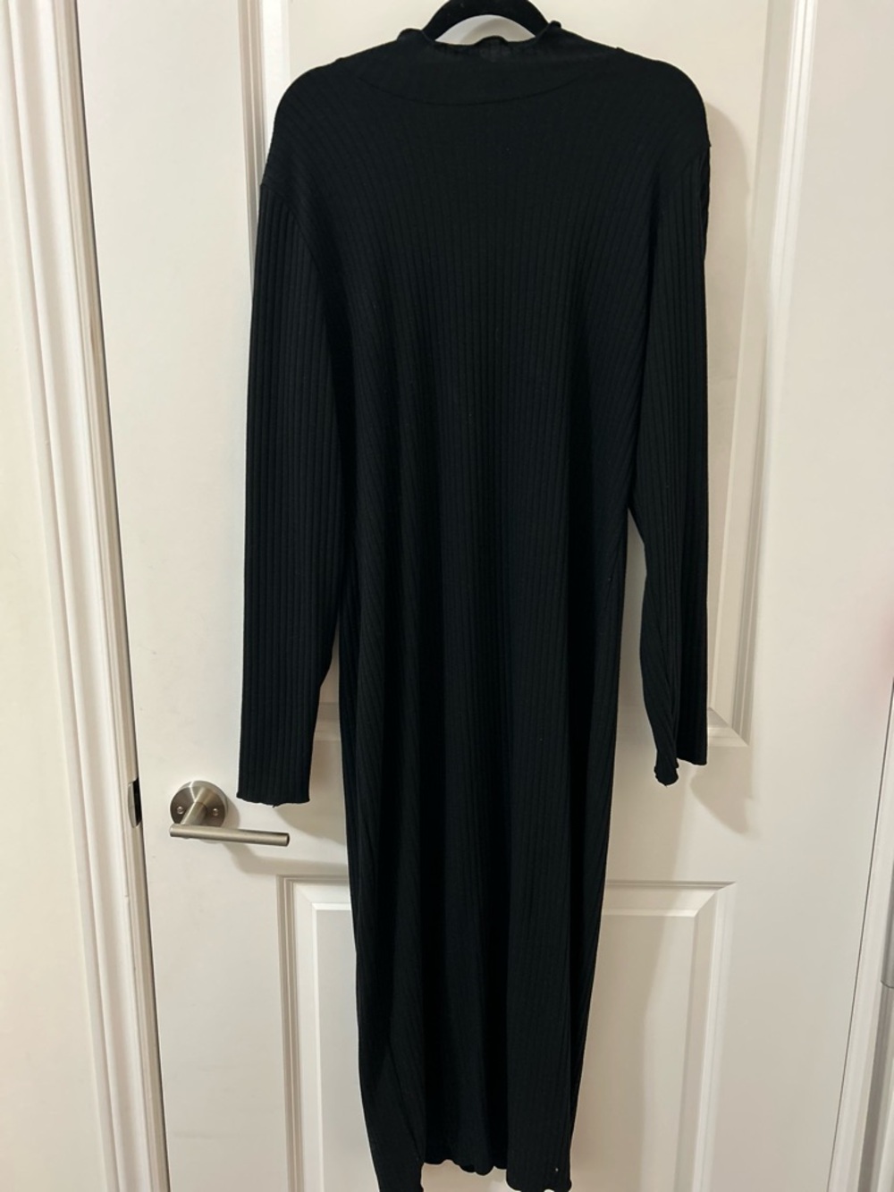 Joe Fresh Black Ribbed Long-Sleeve Maxi Dress
